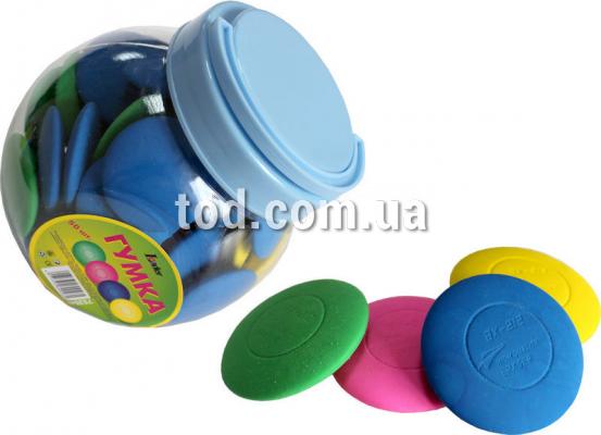 Ластик круглый 3D-R (BX-212), 4 цвета в ассортименте, в банке, Leader