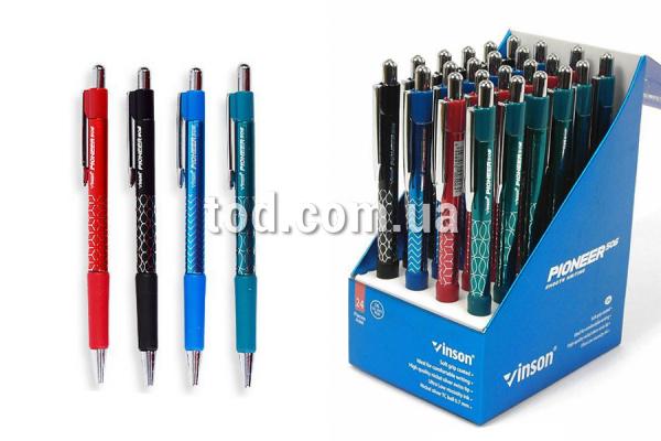 Ручка масляная, автомат, синяя, 0.7мм, Арт.506, Vinson, Имп