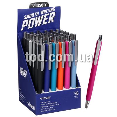 Ручка масляная, автомат, синяя, 0.7мм, Арт.N70, Vinson, Имп