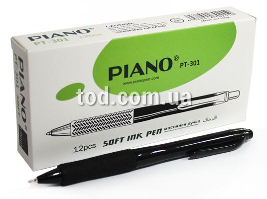 Ручка масляная, черная, 0,7мм, автомат, PT-301, Piano