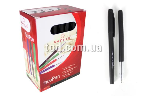 Ручка масляная, черная, Face Pen, 0.7мм, (50шт./уп.), Radius