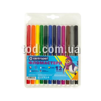 Фломастеры 12 цветов, смываются, 7550/12, CD