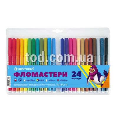 Фломастеры 24 цвета, смываются, 7550/24, CD