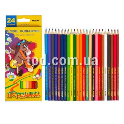 Карандаши цветные 24 цвета "Пегашка" 1010-24СВ шестигранные, карт.упаковка, MARCO
