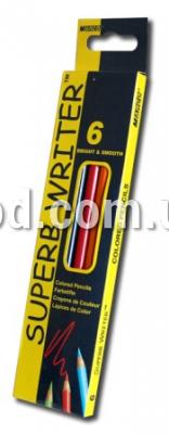 Карандаши цветные 6 цветов 4100-6СВ, шестигранные, карт.упаковка, Marco