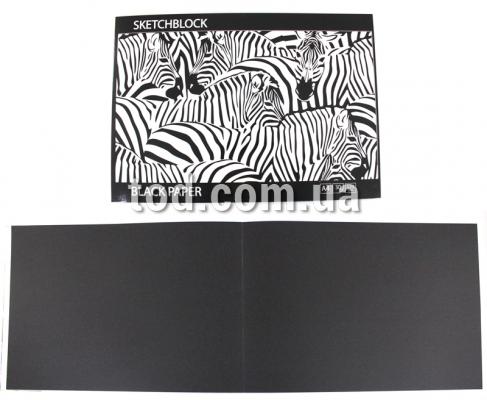 Альбом А4, 30л., 120г/м2, клеенный, черная бумага, BL4930