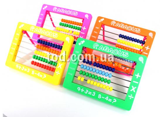 Счеты детские, пласт., Арт.8014, на подставке, 4цвета, 15,5*12,1см, Iмп