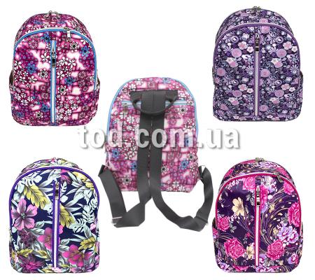 Рюкзак для девушек Classic, 32*26*14см, цветы, 4 цвета, в ассортименте, А