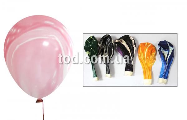 Шарики воздушные 12", (04) мраморные, микс, 100шт./уп., (991996/991919) Gemar