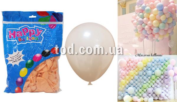 Шарики воздушные 10", (04) пастель, персиковые, Имп