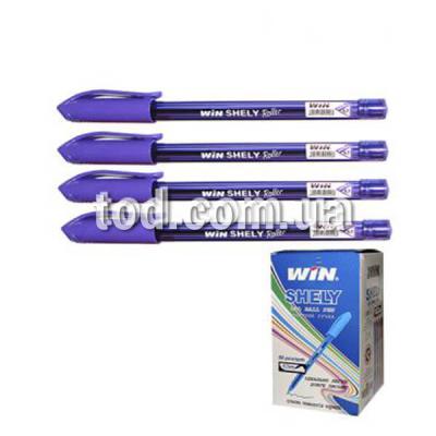 Ручка масляная,фиолетовая, 0.7 мм, треугольный корпус, SHELLY, WIN