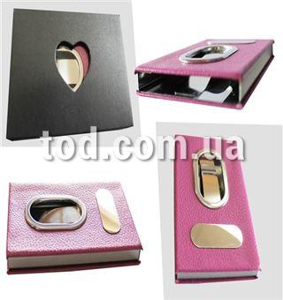 Визитница металл., WS-1901, розовая, в подарочной коробке, Iмп